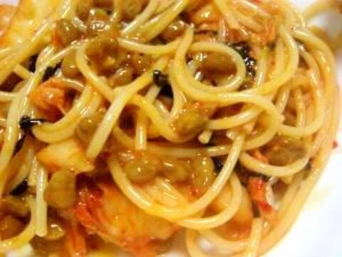 極旨！納豆キムチパスタ♪